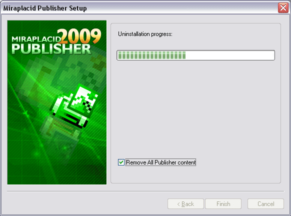 Miraplacid Publisher : Uninstallation Step 2/2