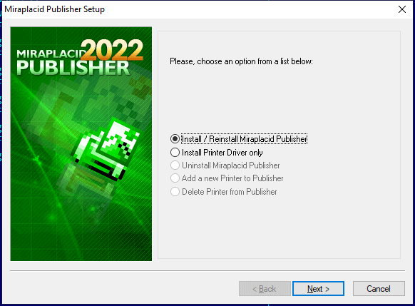 Miraplacid Publisher : Installation Step 2/5