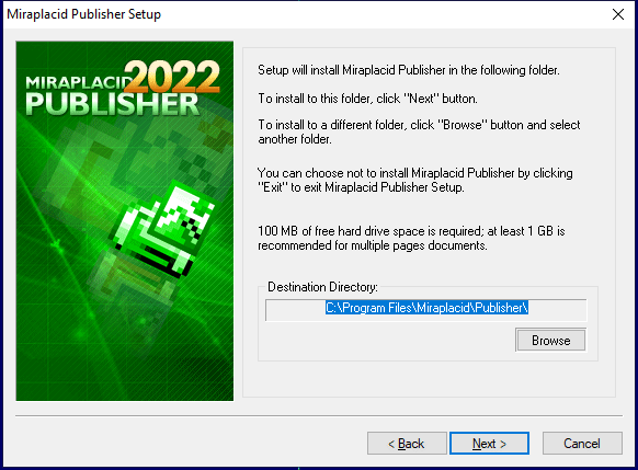 Miraplacid Publisher : Reinstallation Step 1/2