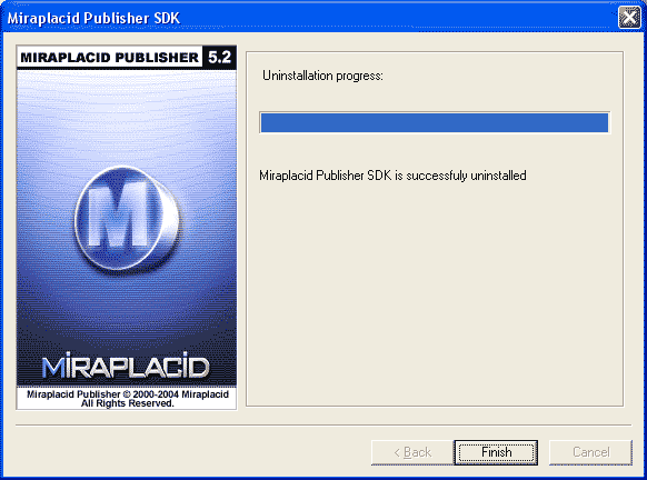 Miraplacid Publisher SDK : Uninstallation Step 2/2