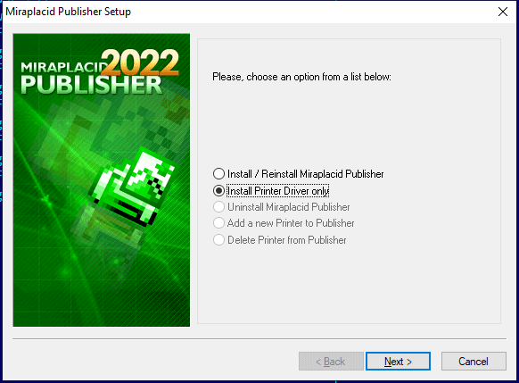 Miraplacid Publisher : Driver Installation Step 2/3