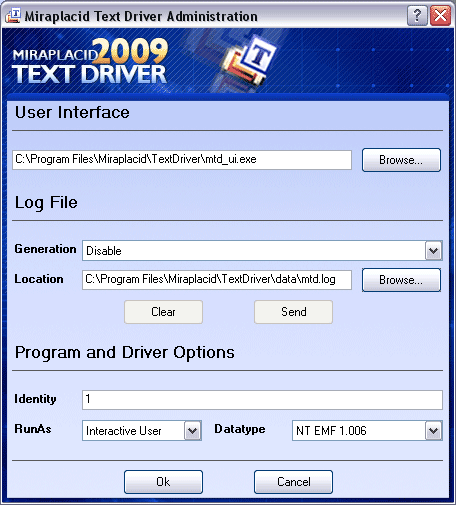 Miraplacid Text Driver Administrator