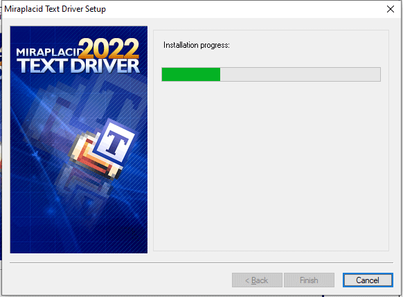 Miraplacid Text Driver : Driver Installation Step 3/3