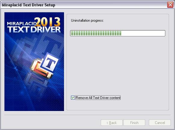 Miraplacid Text Driver : Uninstallation Step 2/2