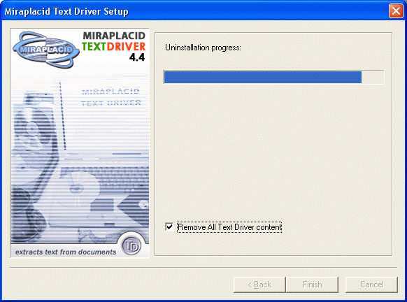 Miraplacid Text Driver : Uninstallation Step 3/3